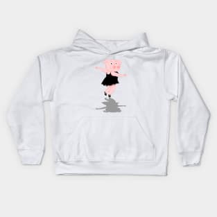 Pig doing Ballet Kids Hoodie